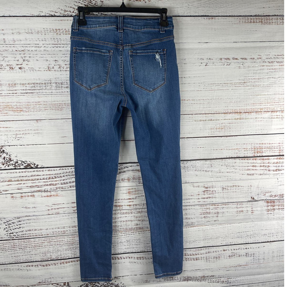 Wax Jean Los Angeles Mid Rise Skinny Distressed Jean Size 3/26 - Picture 6 of 10
